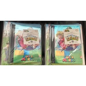 Super Mario Binder Bundle Folder Notebook Composition Book Set NEW two sets